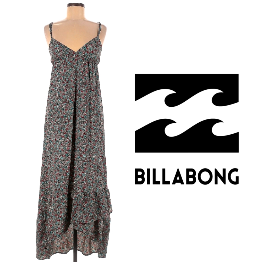 Billabong High Low Spaghetti Strap Floral Print Maxi Dress XL